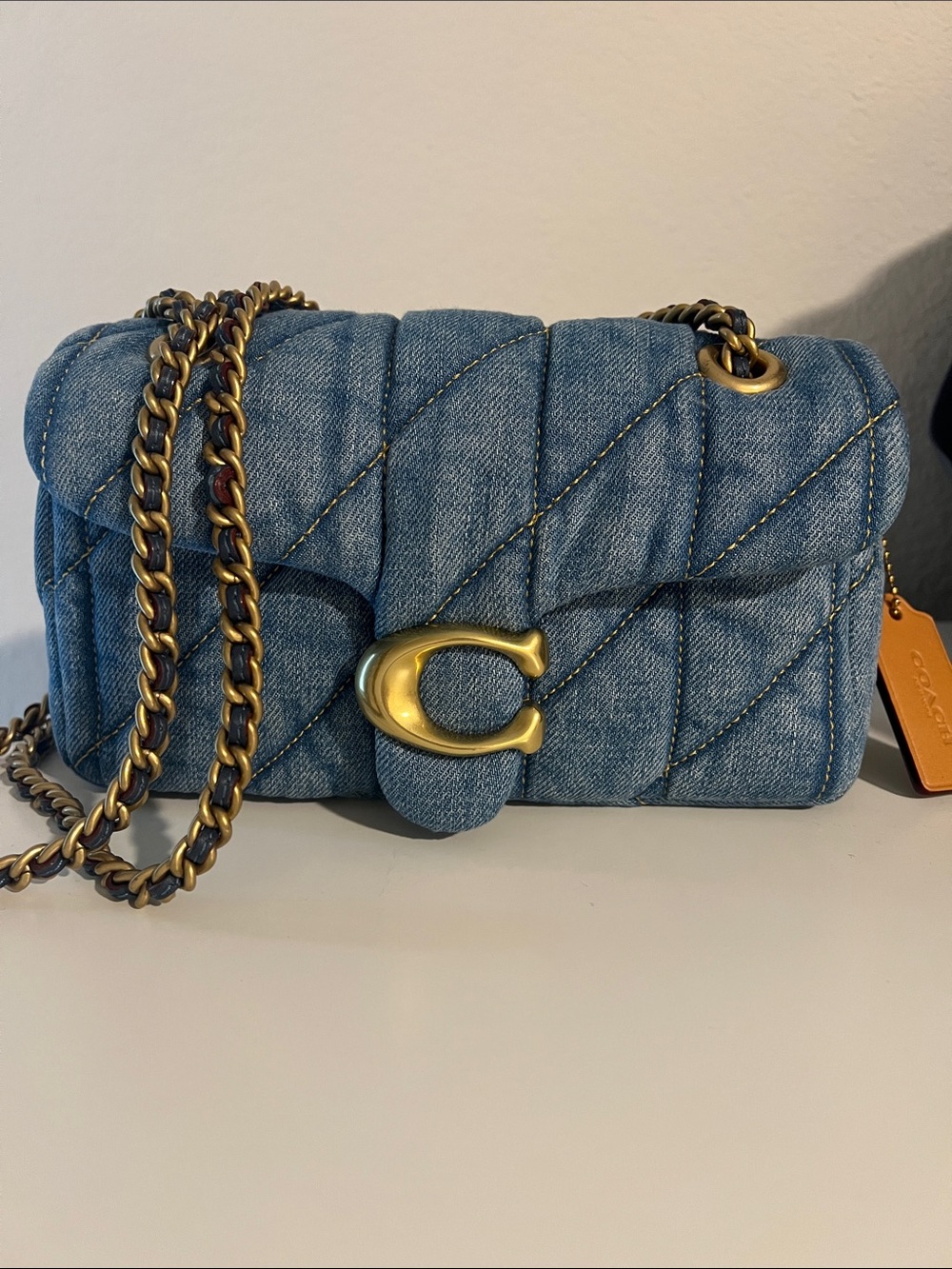 Coach denim quilted tabby